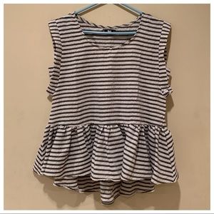 Striped peplum top